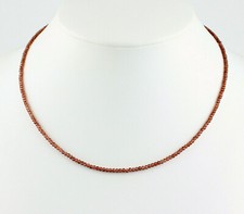 Granat Kette Edelsteinkette Fein geschliffen facettiert Kugel Rot Collier 45 cm
