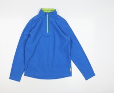 Oxylane Jungen blau 12 Jahre Fleece Sweatshirt 1/2 Reißverschluss leicht