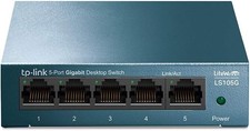 TP-Link LS105G 5-Port Gigabit Netzwerk Switch RJ45 QoS Plug Play blau