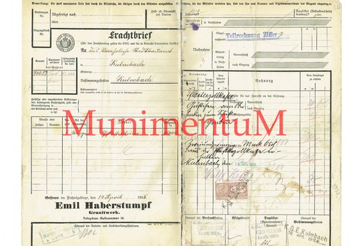Frachtbrief 1915 kgl bay - 1915, kgl.