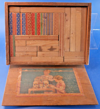 Vintage: alter Holzbaukasten; 27 x 19,5 x 5 cm