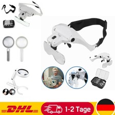 Profi LED-Stirnlupe Kopflupe Lupenbrille Mit Licht Lupe Brillenlupe Leselupe