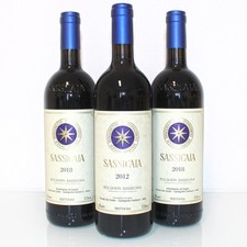 3 x SASSICAIA: 2012 2018 Tenuta San Guido Toskana Rotwein 0,75l. 13,5%vol.alc.