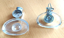 2 Seifenschalen aus Glas mit Edelstahlhalterung aus dem Fachhandel - hochwertig