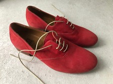 MOMA Schuhe ungetragen Camoscio Rosso Veloursleder rot Gr. 37 Schnürschuhe