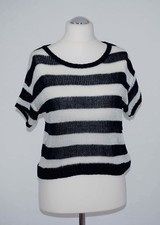 Esmara Strick Jacke Kurzarm Gr.34/36 Gestreift Weiß/Blau sehr schön