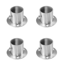 4x Edelstahl Flansch