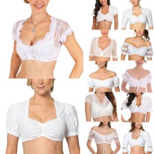 Damen Spitze Dirndlbluse 3/4