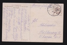 Kaiserliche Marine Schiffspost. Nr. 107, S.M.S. Derfflinger. FP.-Karte 27.4.1917