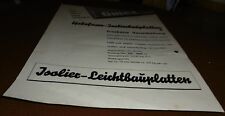 reklame blatt alt gutex holzfaser isolier leicht bau platten  werbung 1949 deko