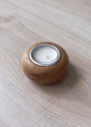 Kerze teelicht olive - holz, mit