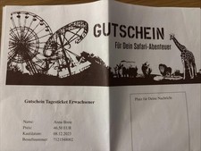 Gutschein für Ein Tagesticket