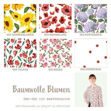 Baumwollstoff Meterware Blumen