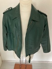 Polizei-Lederjacke-Blouson-Jacke in grün 1970er Jahre-Autobahnpolizei-Kult-Gr.54
