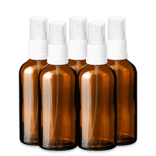 5x Glasflasche braun 100 ml