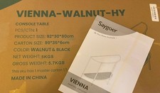 Kleiner Konsolentisch Nussbaum / Schwarz