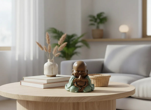 Lachender buddha figur sitzend - figur,