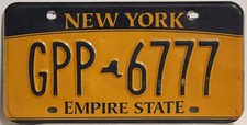 GPP 6777  New York USA Nummernschild Kennzeichen US Empire State License Plate