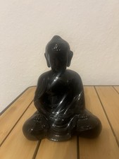 Buddha-Figur, schwarz glasiert