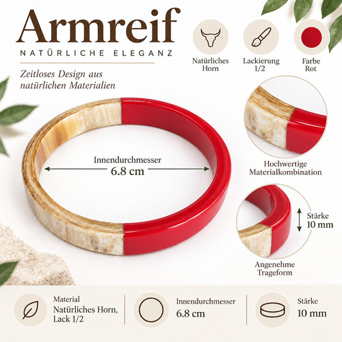 Armreif aus naturhorn - armreif, naturhorn,