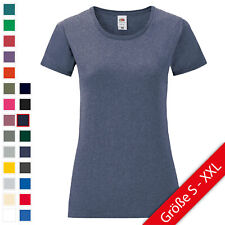 Fruit of the Loom Ladies Iconic T Damen T-Shirt tailiert weicher Griff NEU