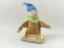 Alana Puppe Wichtel blau orange dm Öko Schmusetuch Kuscheltuch Schnuffel (T201)