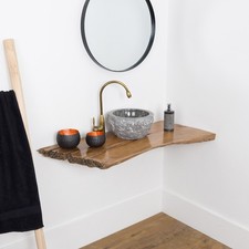 Holz Eck-Waschtischplatte für