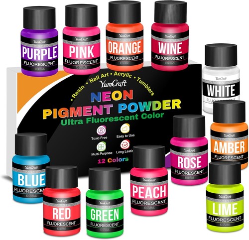 Neon pigment pulver - pulver, set