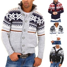 Herren Strick-Jacke Pullover im Norweger Look 40-0711