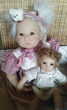 Annette Himstedt Puppe Baby Lieschen 55 cm und Bibi ca 33cm Top