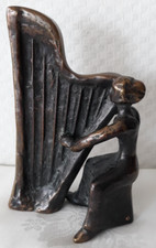 Orchestra Classica  Kött-Gärtner Bronze Figur Musiker.  "Harfe" Harfenspielerin.