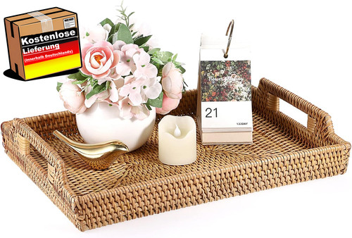 Rattan serviertablett 37x27 - rattan-serviertablett,