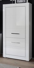 Highboard Kommode Schrank weiß Hochglanz Wohn- Esszimmer Möbel 65x142 cm Carrara