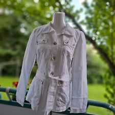 Rosner Leichte Jacke gr 38 Leinenjacke Damen Weiß 56 % Leinen 44 % Baumwolle