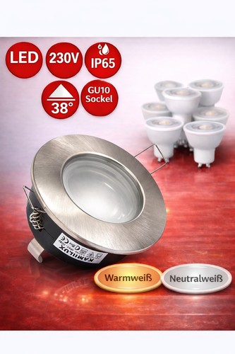Ip65 led einbaustrahler - ip65, gu10