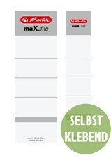 herlitz Ordner Rückenschild breit / schmal, kurz maX.file, weiß Selbstklebend