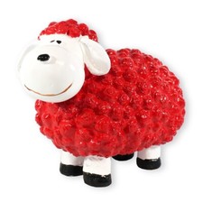 Buntes Deko Schaf "Bruno" rot