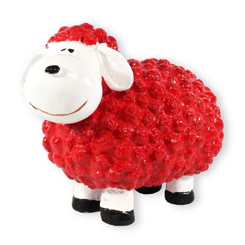 Buntes deko schaf - "bruno", rot