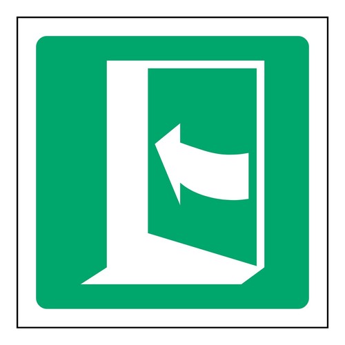 Fire door left sign sticker - door,