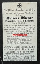 Sterbebild WWI Soldat