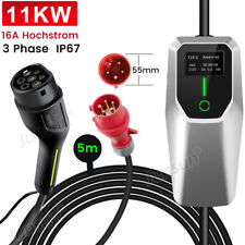 EV Ladekabel Elektroautos 3 Phase 11KW 16A Typ2 Einstellbarer Strom Tragbares 5M
