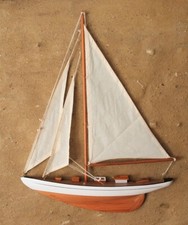 Maritime Deko Modell Segler / Segel-Yacht ca. 41,5 x 52,5 cm Halbmodell