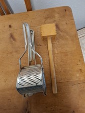 Kartoffel Stampfer Metall Fleischklopfer Holz 