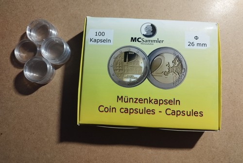 Münzkapseln 26mm für euro - münzkapseln,