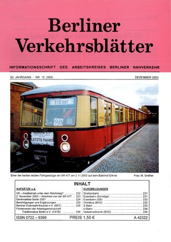 Berliner verkehrsblätter heft - berliner,