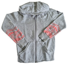 adidas Sweatjacke, Kapuzenjacke, graumeliert, Gr. 140 oder 9-10 Jahre, top!