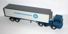 Wiking MB 1620 Kühlkoffersattelzug Thermotransport Azurblaue Zugmaschine  70er