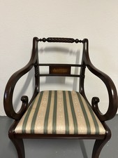 Antiker Armlehnstuhl Biedermeier/Historismus | Klismos-Stil | Dunkles Holz