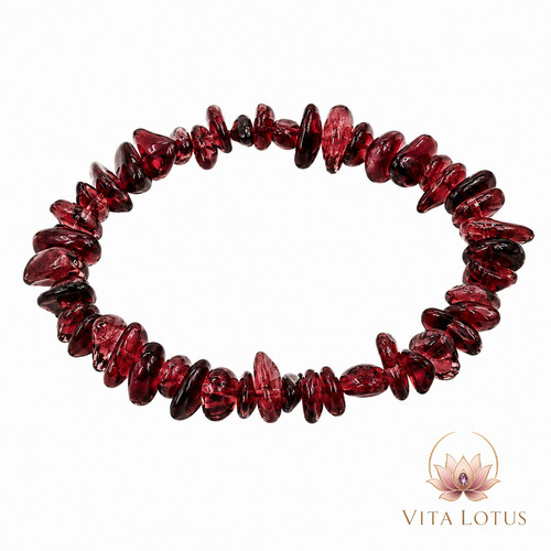 Granat splitterarmband - granat, |