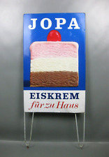 alter Werbeaufsteller JOPA EISKREM München Blechschild H-103cm 50er 60er Jahre
